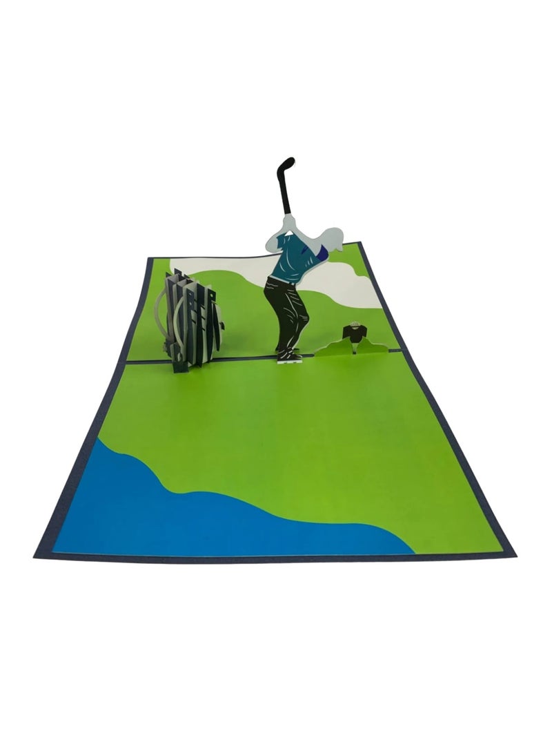 Abra Cards Golfer and Bag Pop Up Card - Best Fathers Day Gift  - Image 2