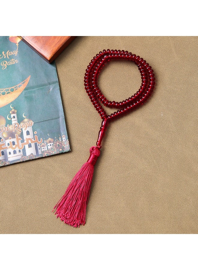 NIBEMINENT 99 Muslim Prayer Beads Wine Red/7mm