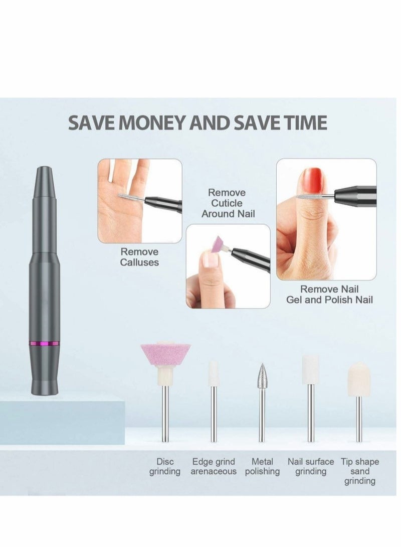 Electric Nail File Professional Electric Nail File Kit, Portable Adjustable Speed, For Shaping, Polishing, Removing Acrylic Gel Nails, Pedicure, Polishing and Styling Machines - Image 3