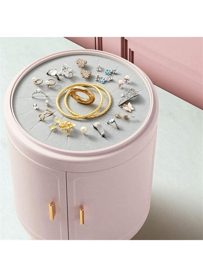 INGVY Jewelry Box, 360 Rotating Jewelry Organizer Earring Ring Display Holder Cosmetic Storage Box Necklace Desktop Organizers  - Image 4