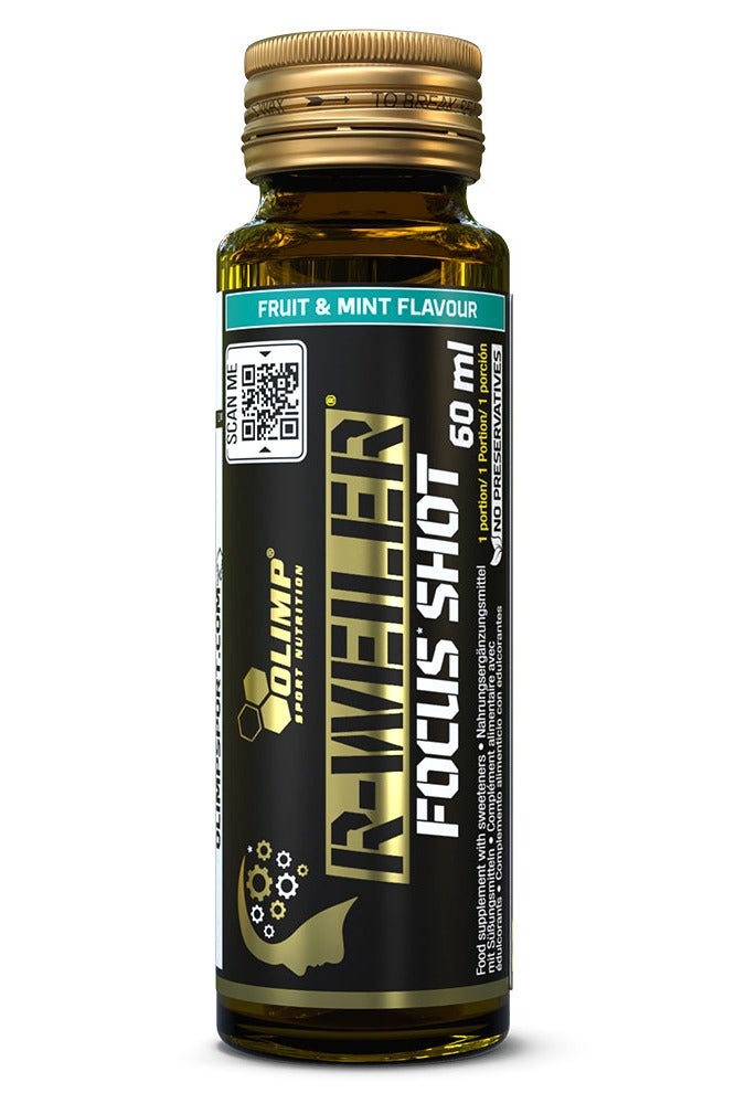 Olimp Sport Nutrition R-Weiler Focus Shot – Fruit & Mint, 60ml | Pre-Workout Energy & Focus Booster with Caffeine, L-Citrulline & Nootropics