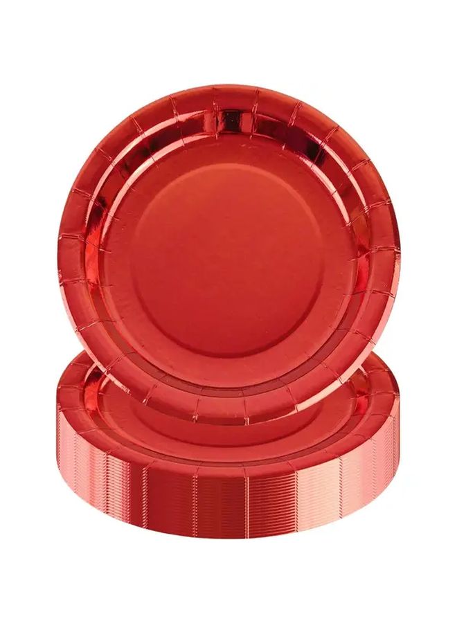 28pcs Heavy Duty Disposable Red Paper Plates with Lip for Parties Weddings Showers - Image 1