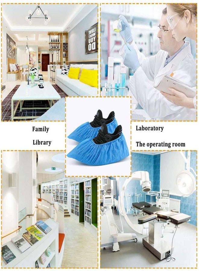 ELEpure Shoe Covers Disposable Non Slip for Kids 50Pack (25Pairs) Non-woven Fabric Stretchable Durable - Fit US Children's 8-13.5/1-4 Blue(Small) - Image 5