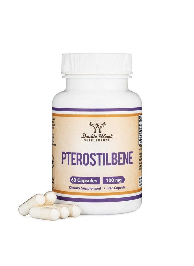 Double Wood Supplements - Pterostilbene Supplement 100Mg Capsules (Third Party Tested) Manufactured In The Usa 60 Capsules Superior To Resveratrol Antioxidant For Longevity Support (Nongmo Gluten Free) By Double Wood - Image 1
