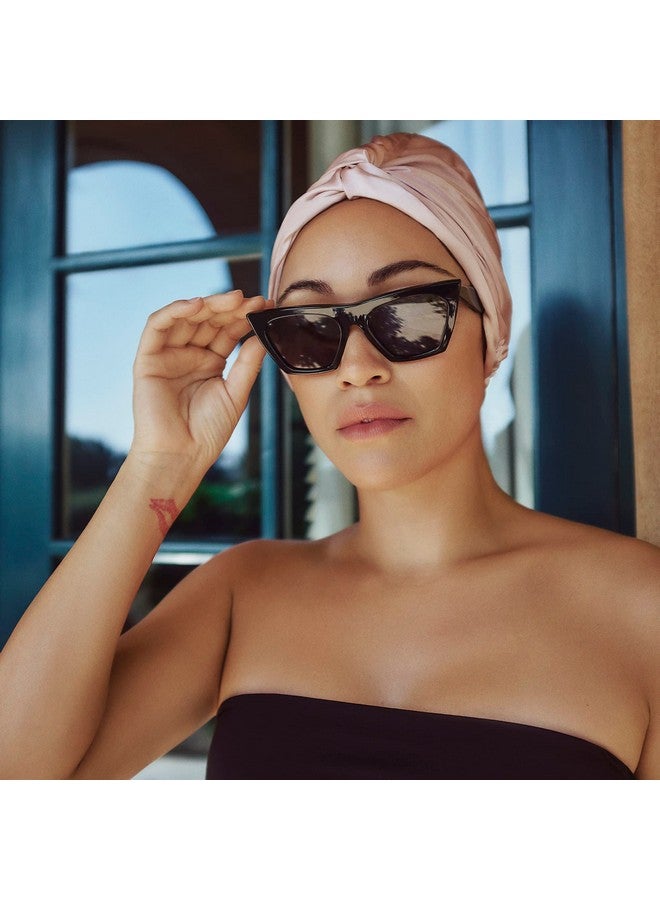 SLIP Silk Turban In Pink One Size (21” 28”) Doublelined Pure Mulberry Silk 22 Momme Hair Turban Hairfriendly Lightweight And Multipurpose Head Wrap + Sleeping Cap For Curly + Thick Hair Types - Image 5