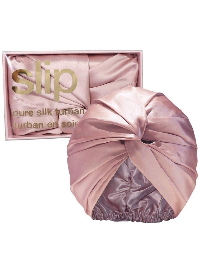 SLIP Silk Turban In Pink One Size (21” 28”) Doublelined Pure Mulberry Silk 22 Momme Hair Turban Hairfriendly Lightweight And Multipurpose Head Wrap + Sleeping Cap For Curly + Thick Hair Types - Image 2