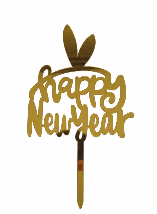 Feelings تاج كعكة رأس السنة الجديدة السعيدة - ذهبي - 1 قطعة - Image 1