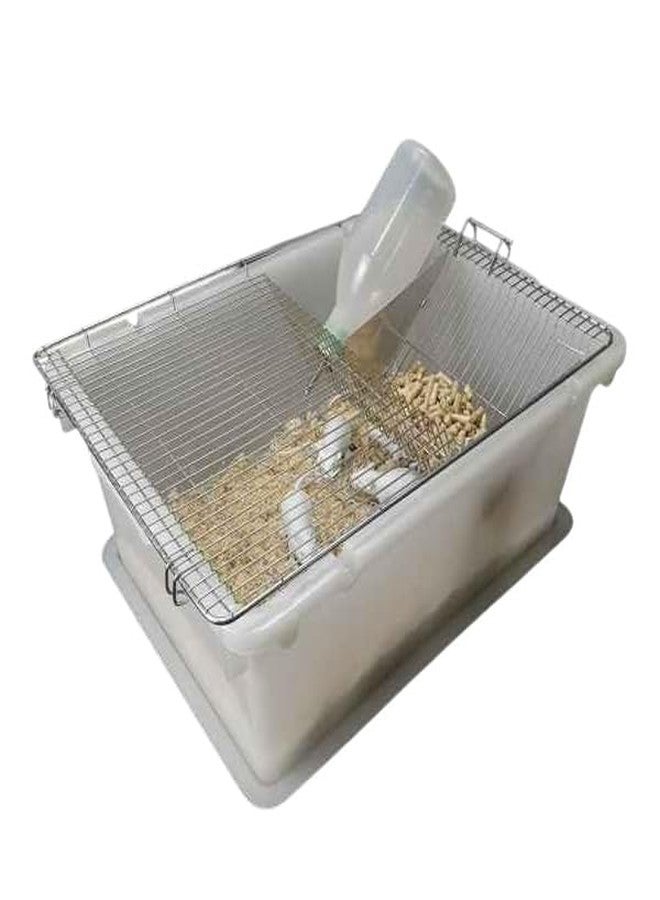 إيه إل قفص حيوانات من البولي بروبيلين مع زجاجة ماء سعة 125 مل، مناسب لأقفاص الحيوانات، زجاجة مقاومة للماء، مأوى ممتاز لأنواع الحيوانات المختلفة، أقفاص الفئران، أقفاص الجرذان، وأقفاص الهامستر (290 × 220 × 140 مم). - Image 1