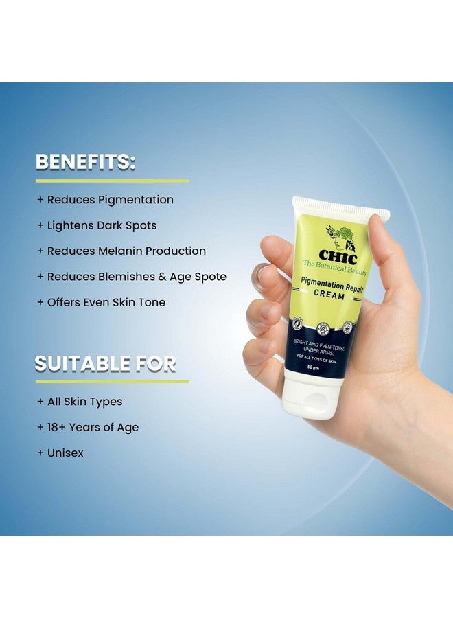 CHIC The Botanical Beauty Combo of Pigmentation Repair Cream and Aloe Vera & Neem Face and Body Scrub, 50 gm, Clear, Bright, Glowing Skin - Image 5