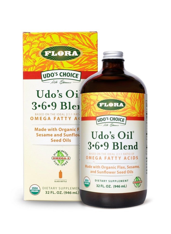 Flora Udo's Oil 3-6-9 Blend - Vegan Omega-3 & Omega-6 - Contains Organic Coconut & Flax Seed Oil - Keep Chilled - 32 fl. oz. - Image 1