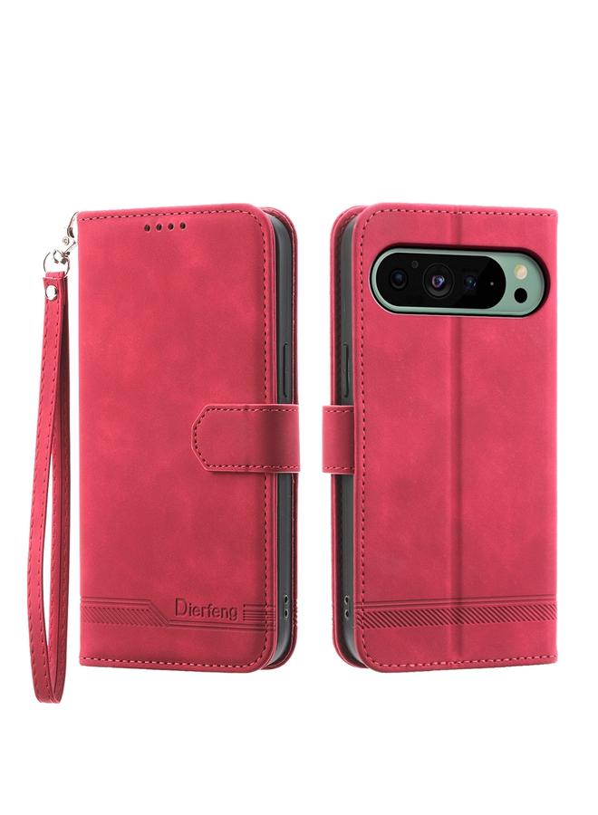 اس-توب جراب لهاتف Google Pixel 9 من Dierfeng Dream Line مصنوع من جلد البولي يوريثان الهجين TPU - Image 1