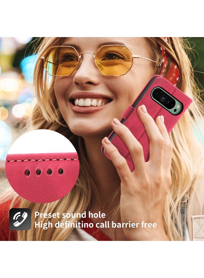 اس-توب جراب لهاتف Google Pixel 9 من Dierfeng Dream Line مصنوع من جلد البولي يوريثان الهجين TPU - Image 5