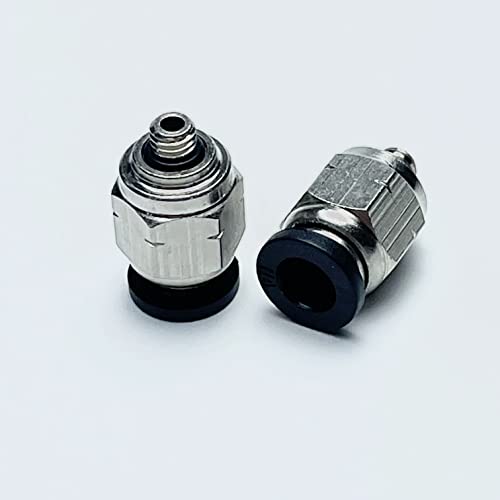 VETLEY Pneumatic PC1/4-U10 Male Straight Air Hose Connectors 1/4" Tube OD x 10-32 Inch UNF Thread Push to Connect Fittings (Pack of 10) - Image 2