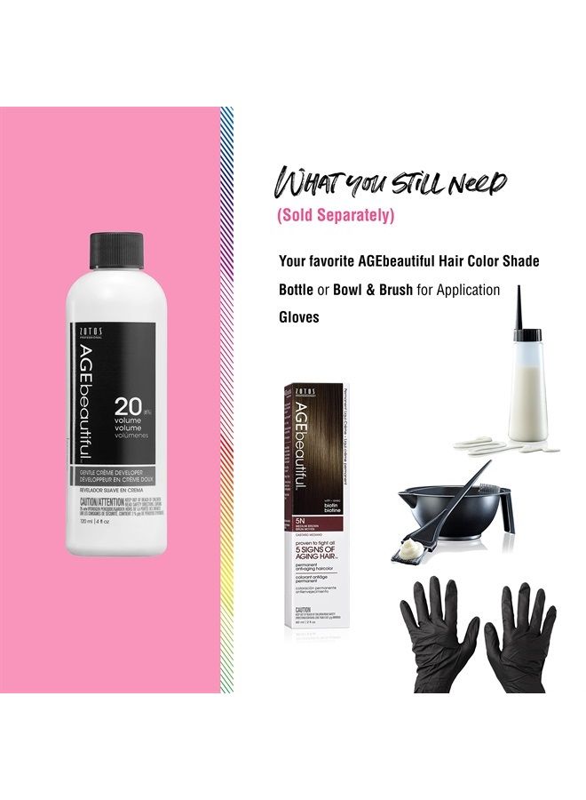 AGE beautiful AGEbeautiful 20 فوليوم كريم مطور شعر لطيف | للتلوين الاحترافي في الصالونات | لون يدوم طويلاً | 4 أونصة سائلة - Image 3
