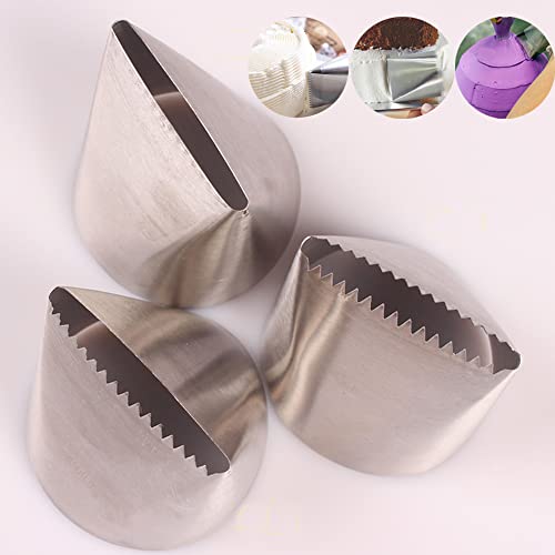 Bmaacye Cake Icer Tips, Large Decorating Icing Tips, Round Opening, Stainless Steel, Silver, 3 Pcs - Image 4