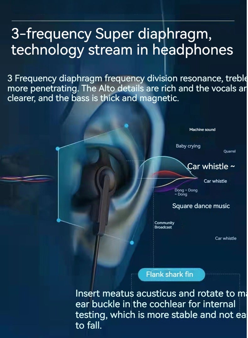 E-Sports Gaming Headset Wired In-Ear Mobile Phone Noise Canceling Earplugs (Silver)  - Image 3