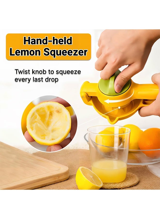 Multifunctional Manual Lemon Juicer,Fruit Juicer Citrus Lemon Squeezer Household Small Lemon Clip Squeezer Hand Press Kitchen Tool for Lemon Juice (yellow)  - Image 2