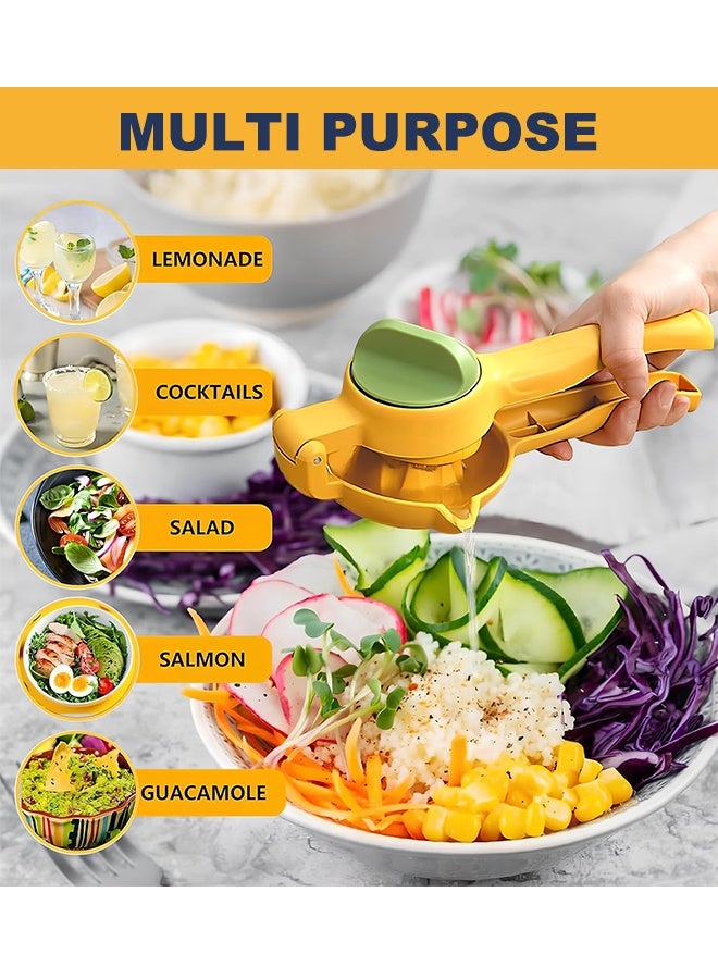 Multifunctional Manual Lemon Juicer,Fruit Juicer Citrus Lemon Squeezer Household Small Lemon Clip Squeezer Hand Press Kitchen Tool for Lemon Juice (yellow)  - Image 4
