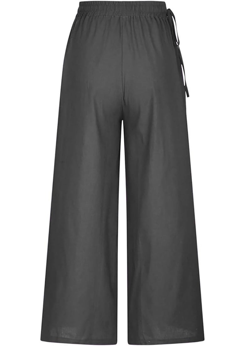 KOTTY Women's Crumble Fabric Wide Leg Trousers(Grey,30)_KOTTYWOMENSPANT737L - Image 5