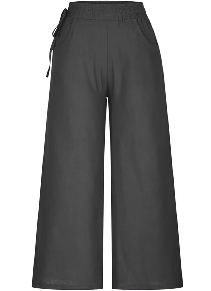 KOTTY Women's Crumble Fabric Wide Leg Trousers(Grey,30)_KOTTYWOMENSPANT737L - Image 4