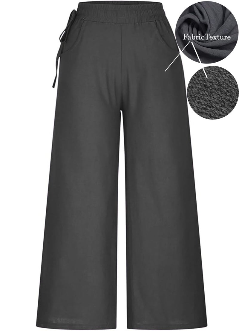 KOTTY Women's Crumble Fabric Wide Leg Trousers(Grey,30)_KOTTYWOMENSPANT737L - Image 2