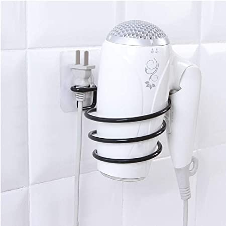 PRAYAS Self Adhesive Hair Dryer Holder Wall Mounted Hair Blow Dryer Rack Bathroom Hair Dryer Organizer WHITE - Image 4