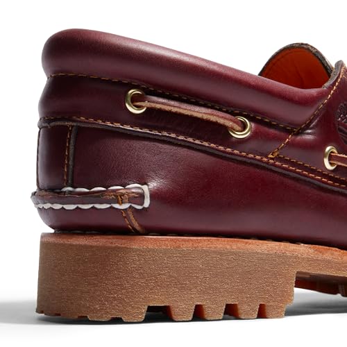 Timberland Men's 50009 Authentics 3-Eye Classic Lug Boat Shoe, Burgundy/Brown,10.5 M - Image 3