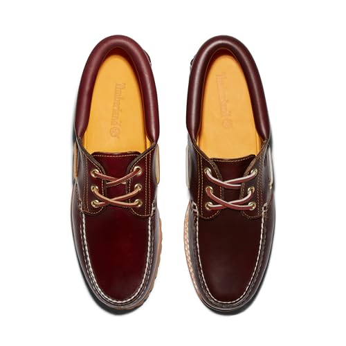 Timberland Men's 50009 Authentics 3-Eye Classic Lug Boat Shoe, Burgundy/Brown,10.5 M - Image 4