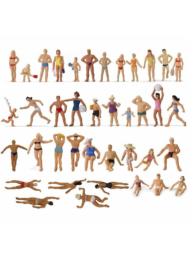Evemodel (P8720) - P8720 40pcs Model Trains Swimming Figures 1:87 Scale HO Scale People Scenery Layout Landscape Miniature - Image 1