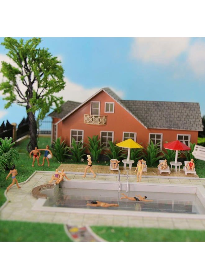 Evemodel (P8720) - P8720 40pcs Model Trains Swimming Figures 1:87 Scale HO Scale People Scenery Layout Landscape Miniature - Image 3