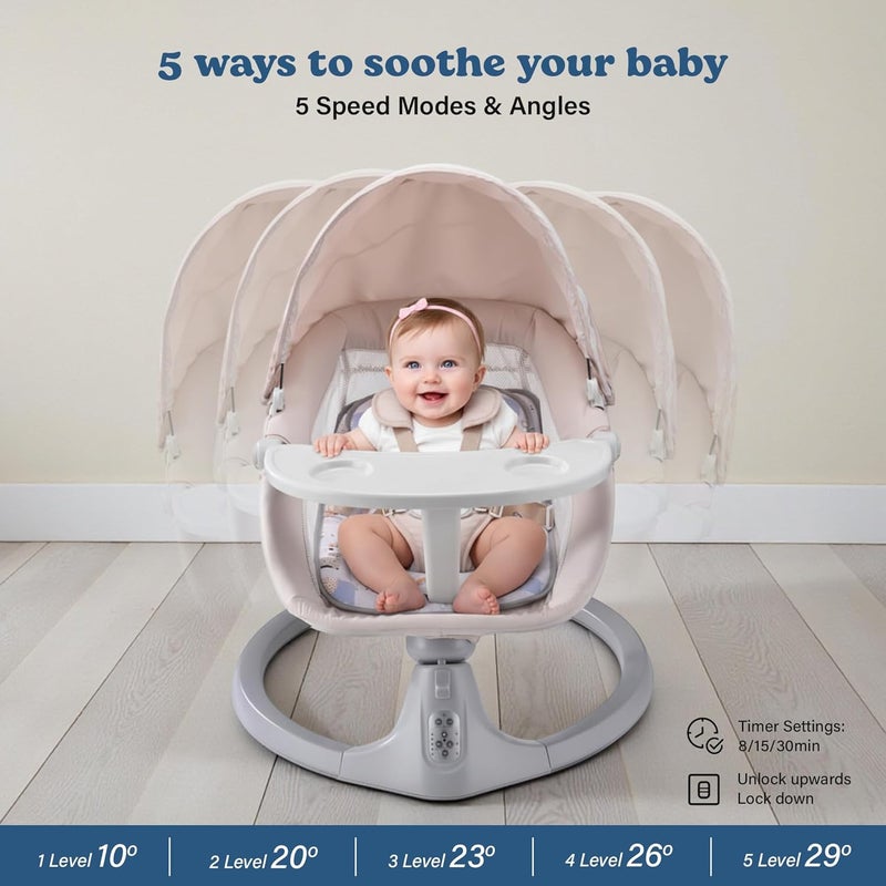 SOFTIES Electric Baby Swing Cradle Automatic Rocker | Cradle for Newborn Baby 0–12 Months | Baby Sleeping Swing | Automatic Electric Cradle for Infants - Image 5