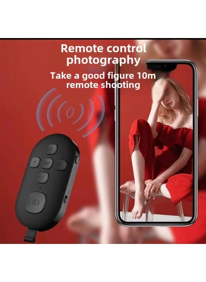 On Behalf Of The Mobile Phone Bluetooth Remote Control To Take Pictures Of Short Video Brush Trembles Small Multi-function For Selfie Stick Universal Cloud Fat-Color:Multifunctional Rechargeable Bluetooth Remote Control [black] - Image 2