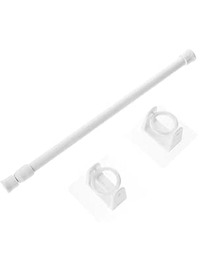 Adjustable 30 50cm Telescopic Shower Curtain Rod With Adhesive Hooks And 3 Hanging Rings - Image 1