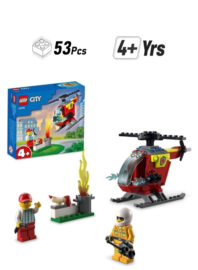 LEGO City Fire Helicopter 60318 Building Kit (53 Pieces) - Image 1