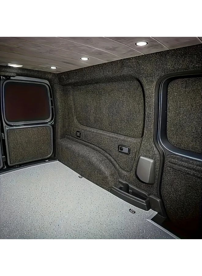 Black 39x79 Inch 4 Way Stretch Carpet Lining For Van Floor Protection - Image 4