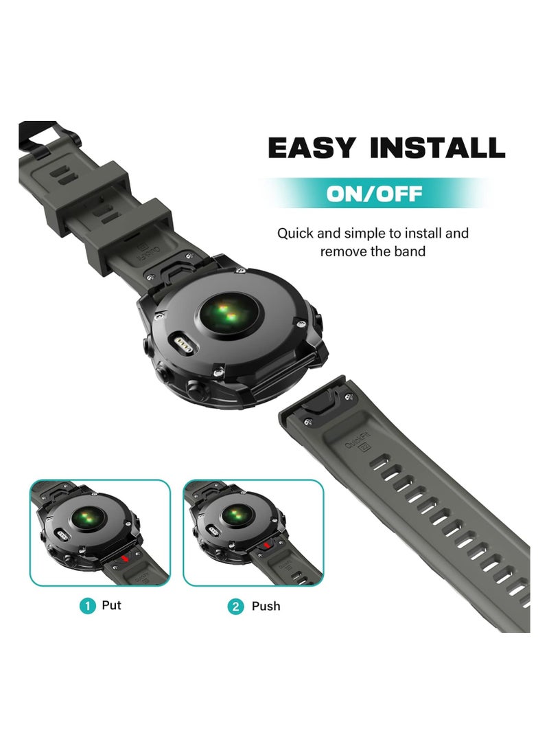 SYOSI Watch Strap Band for Garmin Fenix 5/6/7/935 22mm Width Soft Silicone Replacement Band Watch Strap for Fenix 7/Fenix 6/Fenix 6 Pro/Fenix 5/Fenix 5 Plus/Forerunner 935/Forerunner945  - Image 3