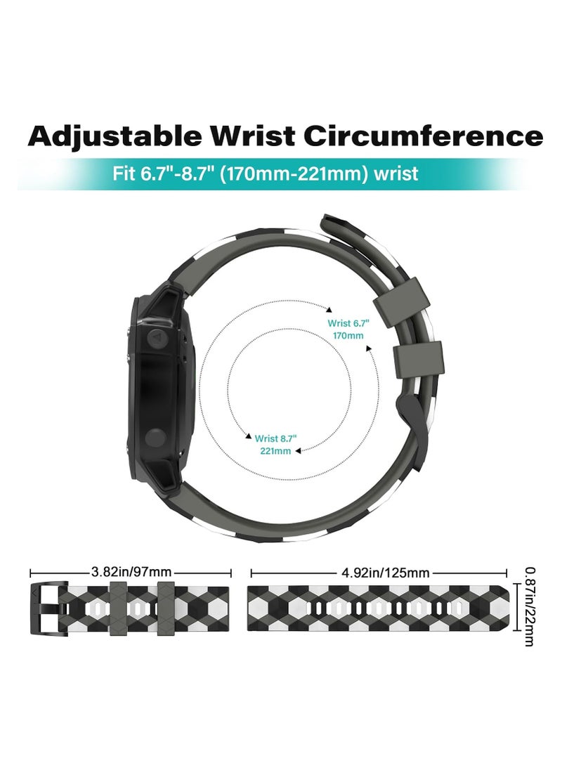 SYOSI - Watch Strap Band for Garmin Fenix 5/6/7/935 22mm Width Soft Silicone Replacement Band Watch Strap for Fenix 7/Fenix 6/Fenix 6 Pro/Fenix 5/Fenix 5 Plus/Forerunner 935/Forerunner945 - Image 1