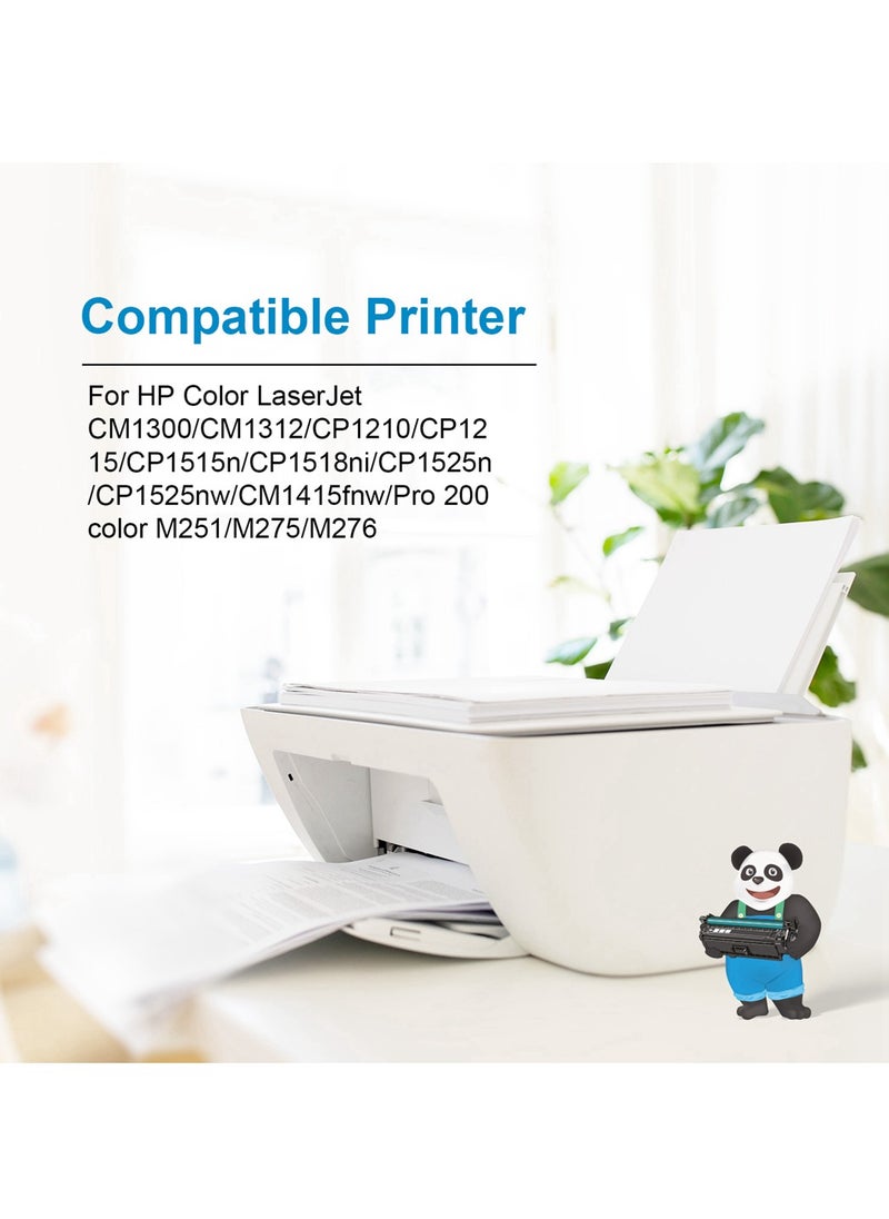 Asta - ASTA CB540A CB541A CB542A CB543A 125A Color Toner Cartridge Compatible For HP LaserJet CM1300 CM1312 CP1210 CP1215 CP1515n CP1518ni Printer 125 540 541 542 543 A - Image 1