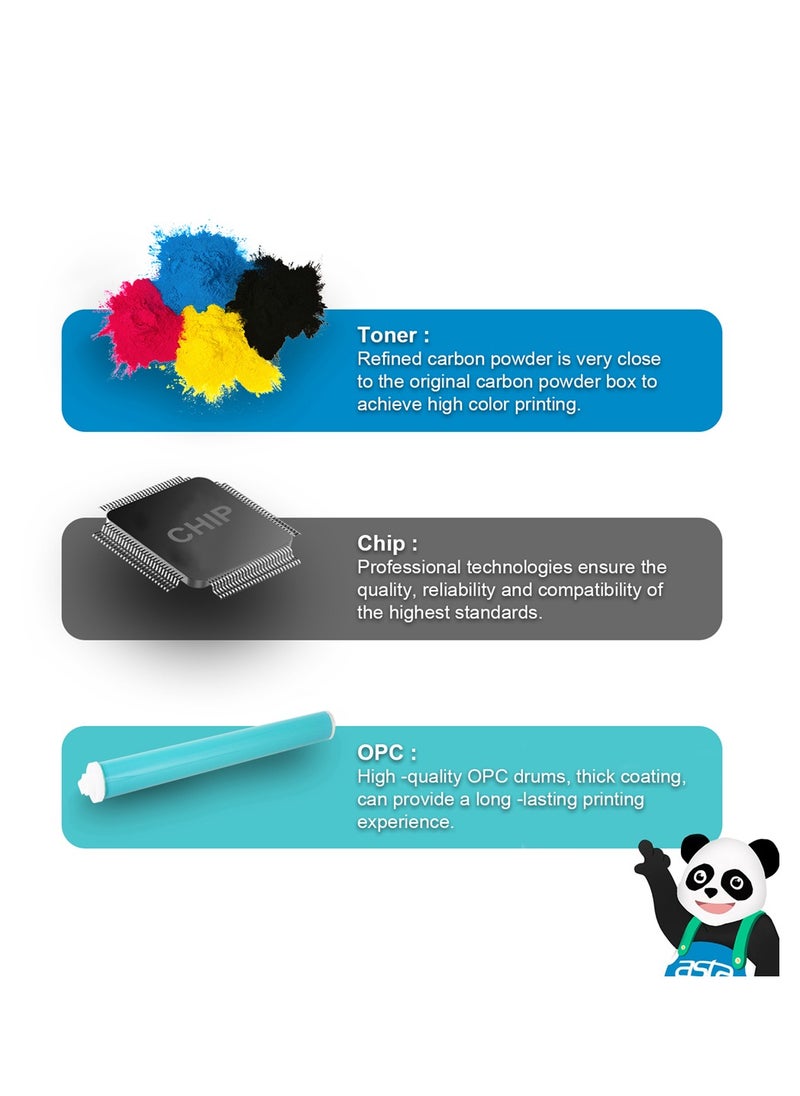 Asta - ASTA CB540A CB541A CB542A CB543A 125A Color Toner Cartridge Compatible For HP LaserJet CM1300 CM1312 CP1210 CP1215 CP1515n CP1518ni Printer 125 540 541 542 543 A - Image 1