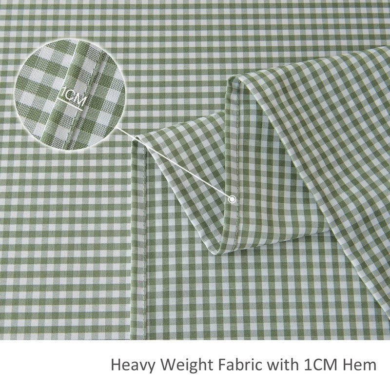 maxmill Checkered Rectangle Dining Room Tablecloth Water Resistance Wrinkle Free Spillproof Heavy Weight Gingham Plaid Table Cloth for Banquet Parties Holiday Dinner, 60 x 84 Inch Sage White - Image 5