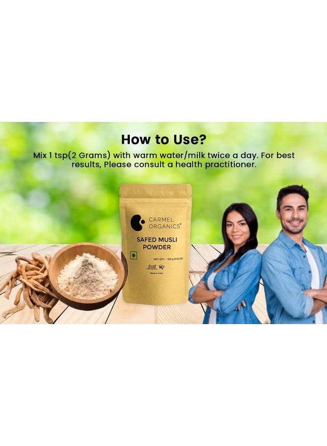 CARMEL ORGANICS CARMEL ORGANICS Safed Musli Root Powder 100 Grams | Natural | Non-GMO | Siva Musli Podi/Shweta Musli Hudi | Chlorophytum Borivilianum | No Added Preservatives  - Image 5