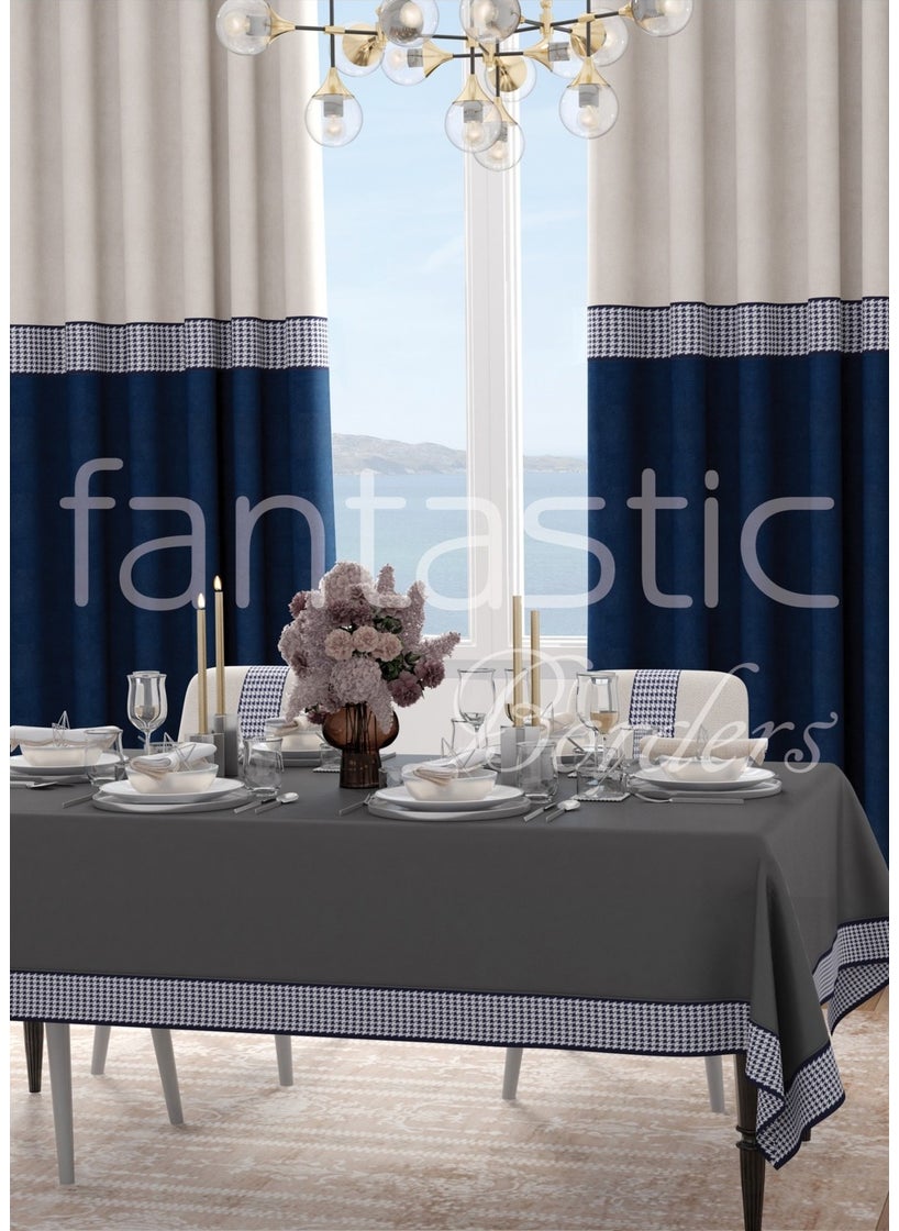 Fantastic - Goose Foot Pattern Woven Wide Curtain Border / Accessory (10 Cm. Width - 3.5 Mt. Length) - Image 1