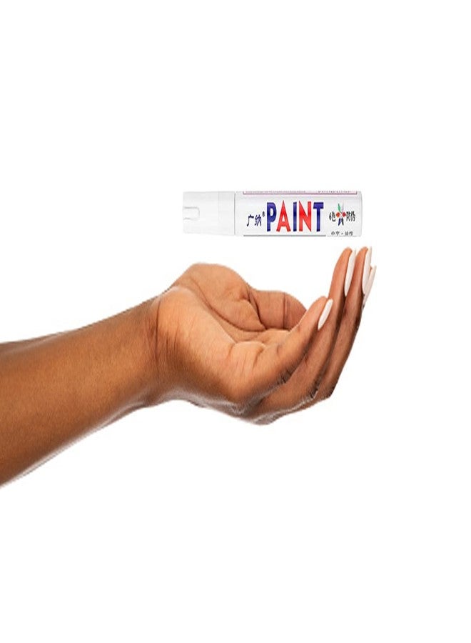 Jasol Paint Marker Pens Water Based Paint Markers Permanent Waterproof Quick Dry Medium Tip Pen for Metal Wood Fabric Glass Art Craft (White) Set of 2 - Image 2