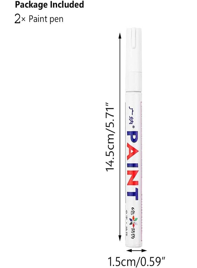 Jasol Paint Marker Pens Water Based Paint Markers Permanent Waterproof Quick Dry Medium Tip Pen for Metal Wood Fabric Glass Art Craft (White) Set of 2 - Image 3