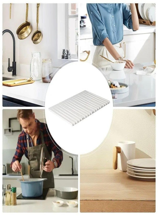 DRAWBRIDGE Foldable Dish Drain Pad Multi-Functional Dish Drying Rack Mat for Kitchen Counter & Sink – Space-Saving Silicone Dish Organizer for Plates, Cups, Utensils, Cookware, and Trivet - Image 4
