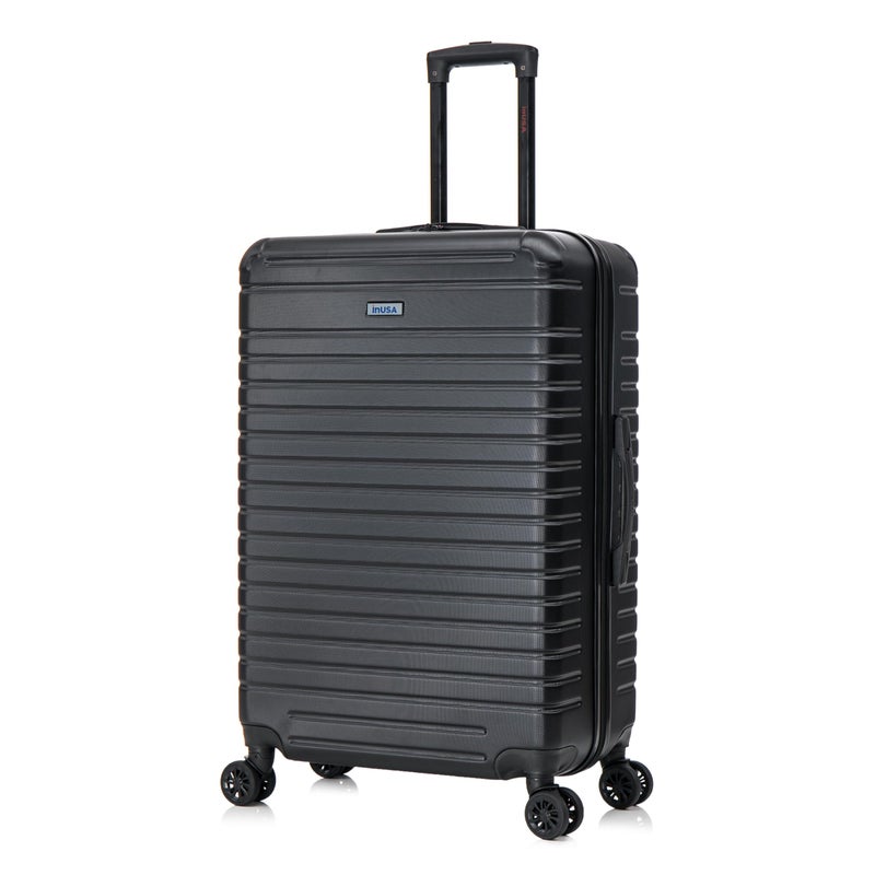 InUSA DEEP Luggage with GEL Handle | Spacious Traveling Suitcases Travel Suitcase with Dual Spinner Wheels and Studs | 28 Inch Large Hardside Luggage | Black - Image 1