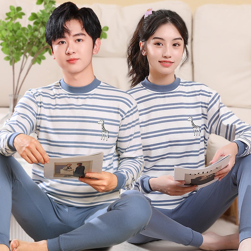 Teenager Autumn Clothes And Pants Suit Girls' Thermal Underwear Middle School Junior High School Boys' Home Clothes Pajamas - Image 3