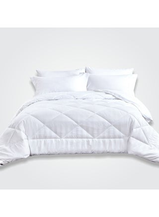 6-Piece Damask Stripes Hotel Style Comforter Microfiber Quilted King 260 x 240 Cms White - pzsku/Z9A47FE2C34E8CC05F11CZ/45/_/1666336724/3a3adcec-49dc-45ae-82ab-b893245041a1