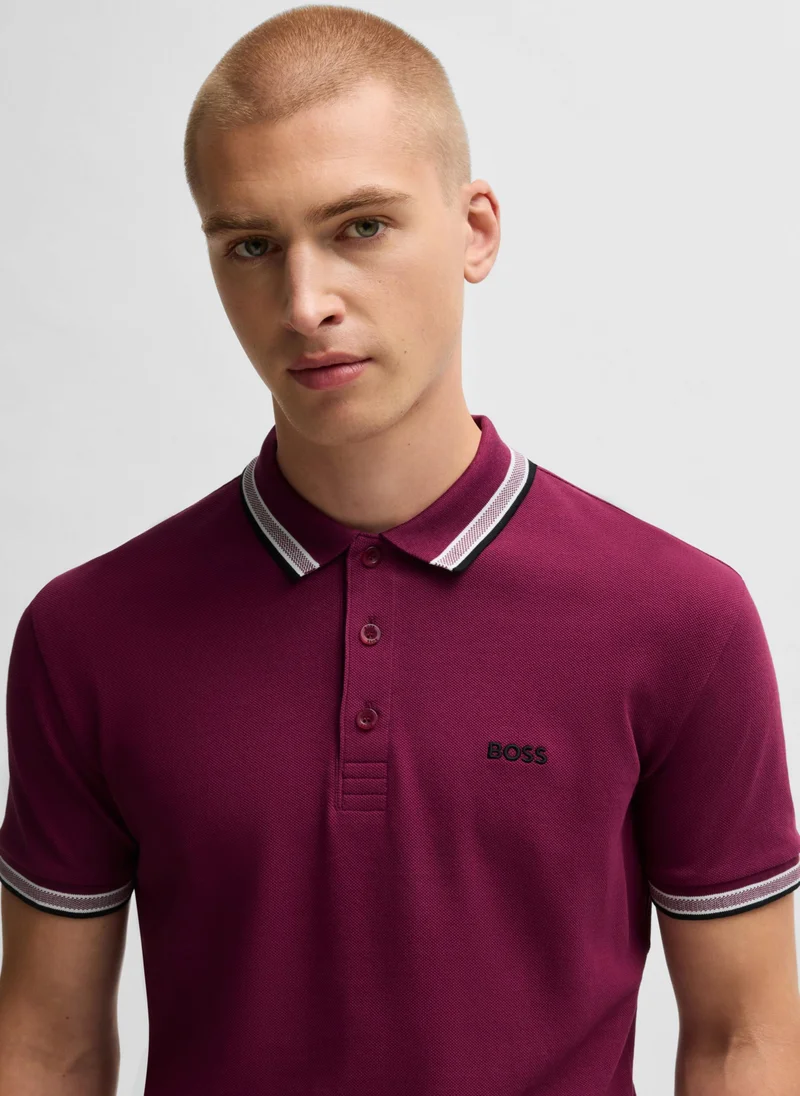 بوس Cotton-piqué Paddy polo shirt with contrast logo
