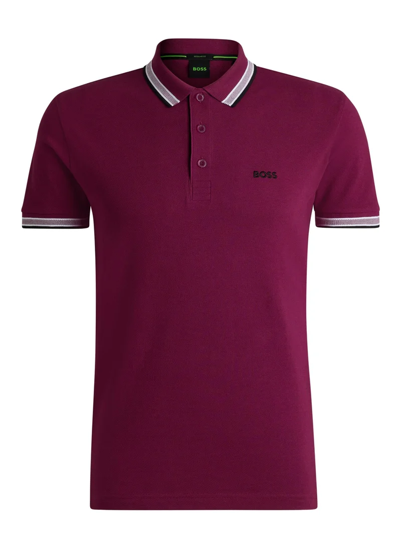 بوس Cotton-piqué Paddy polo shirt with contrast logo